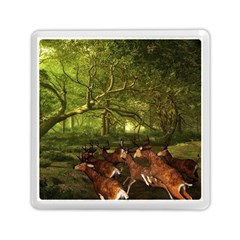 Red Deer Deer Roe Deer Antler Memory Card Reader (square)  by Simbadda