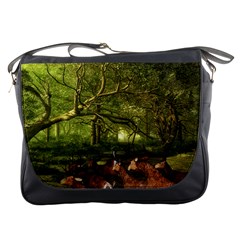 Red Deer Deer Roe Deer Antler Messenger Bags by Simbadda