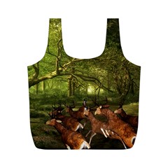 Red Deer Deer Roe Deer Antler Full Print Recycle Bags (m)  by Simbadda