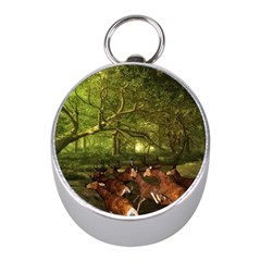 Red Deer Deer Roe Deer Antler Mini Silver Compasses by Simbadda