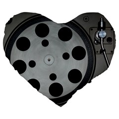 Turntable Record System Tones Large 19  Premium Heart Shape Cushions by Simbadda