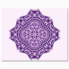 Mandala Purple Mandalas Balance Mini Button Earrings