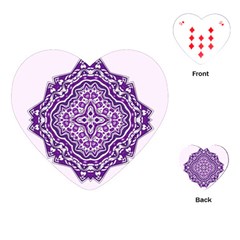 Mandala Purple Mandalas Balance Playing Cards (heart)  by Simbadda