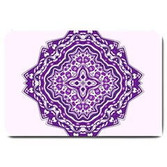 Mandala Purple Mandalas Balance Large Doormat  by Simbadda