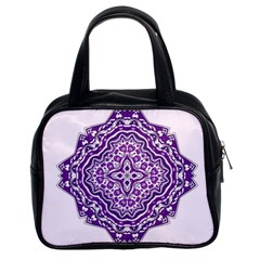 Mandala Purple Mandalas Balance Classic Handbags (2 Sides) by Simbadda