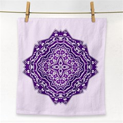 Mandala Purple Mandalas Balance Face Towel by Simbadda