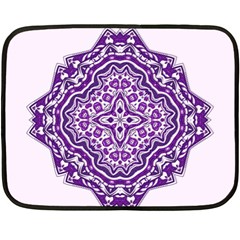 Mandala Purple Mandalas Balance Double Sided Fleece Blanket (mini)  by Simbadda