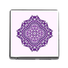 Mandala Purple Mandalas Balance Memory Card Reader (square) by Simbadda