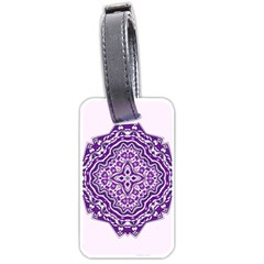 Mandala Purple Mandalas Balance Luggage Tags (one Side)  by Simbadda