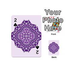 Mandala Purple Mandalas Balance Playing Cards 54 (mini)  by Simbadda