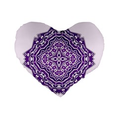 Mandala Purple Mandalas Balance Standard 16  Premium Heart Shape Cushions