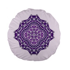 Mandala Purple Mandalas Balance Standard 15  Premium Flano Round Cushions