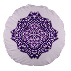 Mandala Purple Mandalas Balance Large 18  Premium Flano Round Cushions by Simbadda