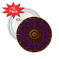 Zodiak Zodiac Sign Metallizer Art 2 25  Buttons (10 Pack)  by Simbadda