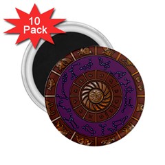 Zodiak Zodiac Sign Metallizer Art 2 25  Magnets (10 Pack)  by Simbadda