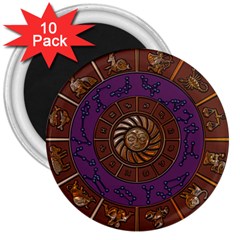 Zodiak Zodiac Sign Metallizer Art 3  Magnets (10 Pack)  by Simbadda