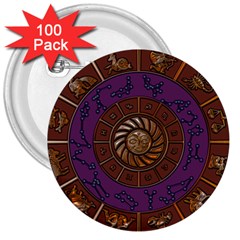 Zodiak Zodiac Sign Metallizer Art 3  Buttons (100 Pack)  by Simbadda