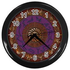 Zodiak Zodiac Sign Metallizer Art Wall Clocks (black) by Simbadda