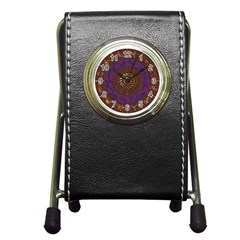 Zodiak Zodiac Sign Metallizer Art Pen Holder Desk Clocks by Simbadda