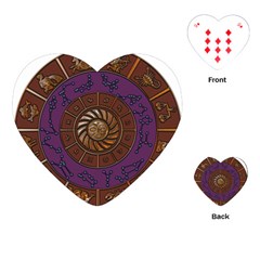 Zodiak Zodiac Sign Metallizer Art Playing Cards (heart)  by Simbadda