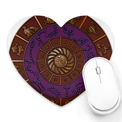 Zodiak Zodiac Sign Metallizer Art Heart Mousepads by Simbadda