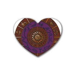 Zodiak Zodiac Sign Metallizer Art Heart Coaster (4 Pack)  by Simbadda