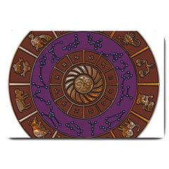 Zodiak Zodiac Sign Metallizer Art Large Doormat  by Simbadda