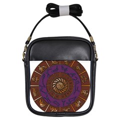 Zodiak Zodiac Sign Metallizer Art Girls Sling Bags by Simbadda