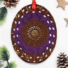 Zodiak Zodiac Sign Metallizer Art Ornament (oval Filigree)