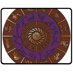 Zodiak Zodiac Sign Metallizer Art Double Sided Fleece Blanket (medium)  by Simbadda