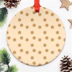 Pattern Gingerbread Star Round Ornament (two Sides)