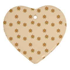 Pattern Gingerbread Star Heart Ornament (two Sides) by Simbadda