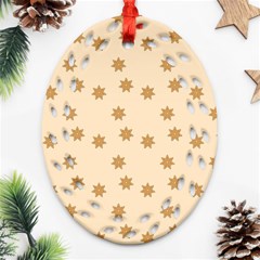 Pattern Gingerbread Star Oval Filigree Ornament (two Sides) by Simbadda