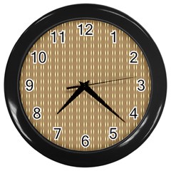 Pattern Background Brown Lines Wall Clocks (black) by Simbadda