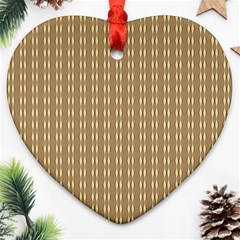 Pattern Background Brown Lines Heart Ornament (two Sides) by Simbadda