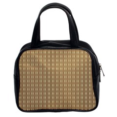 Pattern Background Brown Lines Classic Handbags (2 Sides) by Simbadda