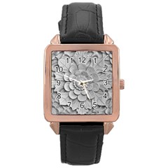 Pattern Motif Decor Rose Gold Leather Watch  by Simbadda