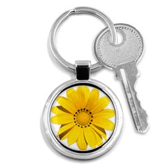 Transparent Flower Summer Yellow Key Chains (round)  by Simbadda