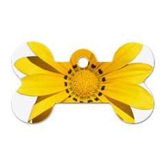 Transparent Flower Summer Yellow Dog Tag Bone (two Sides) by Simbadda