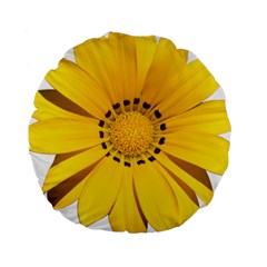 Transparent Flower Summer Yellow Standard 15  Premium Round Cushions