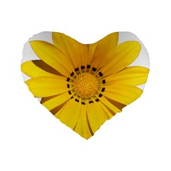 Transparent Flower Summer Yellow Standard 16  Premium Heart Shape Cushions