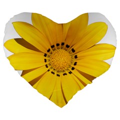 Transparent Flower Summer Yellow Large 19  Premium Heart Shape Cushions