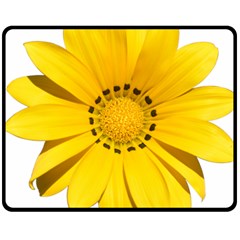 Transparent Flower Summer Yellow Double Sided Fleece Blanket (medium)  by Simbadda