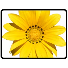 Transparent Flower Summer Yellow Double Sided Fleece Blanket (large)  by Simbadda