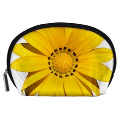 Transparent Flower Summer Yellow Accessory Pouches (large)  by Simbadda