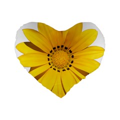 Transparent Flower Summer Yellow Standard 16  Premium Flano Heart Shape Cushions