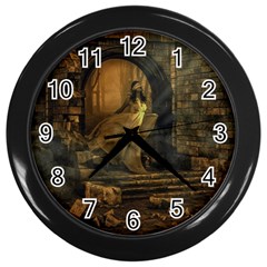 Woman Lost Model Alone Wall Clocks (black) by Simbadda