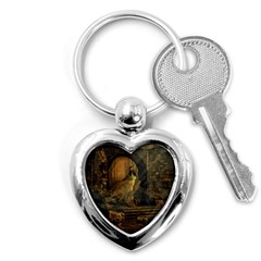 Woman Lost Model Alone Key Chains (heart)  by Simbadda