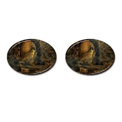 Woman Lost Model Alone Cufflinks (oval) by Simbadda