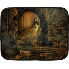 Woman Lost Model Alone Fleece Blanket (mini) by Simbadda